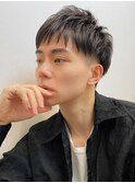 スーツ短髪ツーブロック束感モテる黒髪フェザーパーマt73
