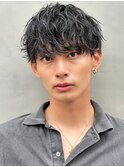 シャドウパーマ/波巻きスパイラルパーマ/ラウンドマッシュ