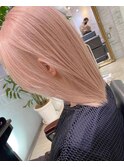 ホワイトグレージュミニウルフデジタルパーマチェリーブラウン