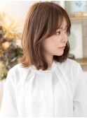 大人ガーリーミディアムレイヤー外ハネパーマA1大宮30代40代