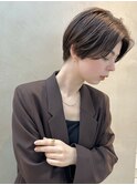 丸みショートボブシースルーバング/柔らかベージュ【櫻井】