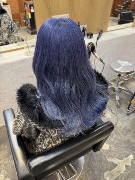 チャプター 問屋町(chapter) ケアブリーチラベンダーブルーカラー顔まわりレイヤーカット韓国