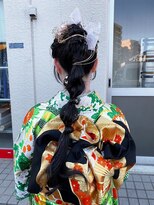イルウィ(irwi)&nbsp;【miku/ヘアセット】着物ヘア/編みおろし/ロングヘア/門前仲町