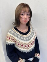 シエ バイ ケンジ 湘南台(sie by KENJE)&nbsp;ミルクティーブロンド/ダークブルー/デジタルパーマ/湘南台