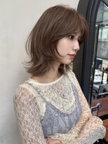 ミンクス 銀座店(MINX)&nbsp;MINX宇都　ミディアムレイヤー ミルクティーベージュ