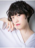 ネイビーカラーニュアンスマニッシュショートw越谷10代20代30代