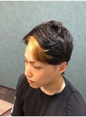 アクセントカラー×かき上げマッシュウルフ
