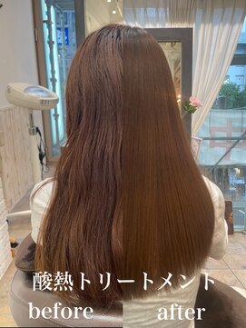 ネオリーブアオバ 高田馬場店(Neolive aoba) 酸熱トリートメントビフォーアフター/美髪