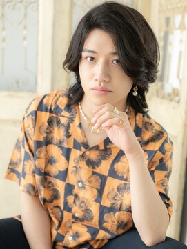 モッズ ヘア 福岡姪浜店(mod's hair) mod's姪浜/アップバングモノトーングレージュ黒髪ボブウルフa