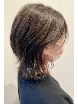 ヴィラ 川西店(Villa) 20代30代ウルフインナーカラー立体感小顔丸み乾かすだけ