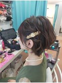 お呼ばれ ショートヘアアレンジ