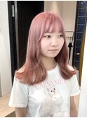 ピンクベージュ/ハイトーンカラー/韓国ヘア