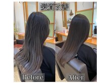 キャバノン(CABANON)の雰囲気（髪質改善後、ドライヤーをしただけのお客様写真です！ツヤツヤ！）