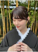 成人式メイク ピンクメイク 成人式ヘア 振袖ヘア タイトシニヨン