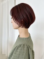 コト 福井大和田店(coto)&nbsp;福井大和田 前下がりショートボブ 赤カラー 大人美人 まとまる