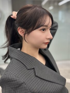 顔周りカット/前髪カット/グレージュ