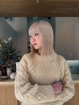 エルム 原宿 表参道(yelm) 【ホワイトベージュ×ボブ】#ダブルカラー#ケアブリーチ