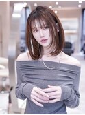 20代30代大人美人ミディアムレイヤー/マロンベージュ