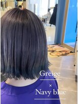 アース 郡山コスモス通り店(HAIR&MAKE EARTH)&nbsp;グレージュ×ネイビーブルー