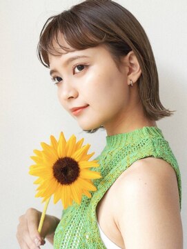 ビューティービースト 大名店(beauty:beast) ぱっつんボブ ×透明 感カラー×顔まわりレ イヤー