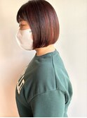 顎ラインボブにハイライトカラー