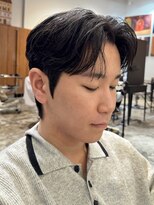 韓国シースルーセンターパートミニウルフダウンパーマ