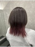 ラベンダーピンクインナーカラーレイヤー ダブルカラー 成増