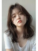 ミディアム/センターパート/トリートメント/【lana hair新宿】