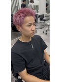 スパイキーショートベリーショートブリーチダブルカラーピンク