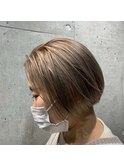 イメチェン/レッドブラウン/フルバング/似合わせカット/八王子駅
