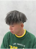 MEN’S HAIR/ツイストスパイラル/ホワイトハイライト/西院/眉毛