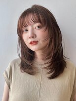 ガーデンヨコハマ(GARDEN YOKOHAMA)&nbsp;小顔レイヤーココアベージュカーキグレーインナーカラーブリーチ