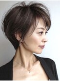 大人ショートレイヤー白髪ぼかし脱白髪染め40代50代60代原宿