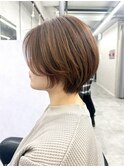 【フジタアヤコ】大人ショート×ピンクベージュ