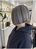 白髪ぼかし　アッシュグレージュ