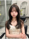 顔周りレイヤーカット/ハッシュカット/韓国ヘア/髪質改善/天神