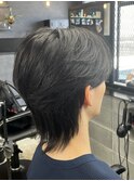 こぼれバングセンターパートウルフ