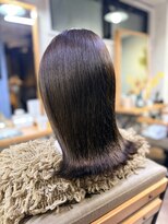 エイム ヘア リアム 調布店(eim hair liam)&nbsp;ダークグレー/艶髪ミディアム/地毛風カラー/透明感/グレージュ