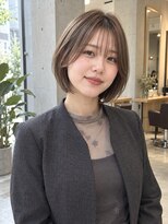 フィエルウメダ(Fier umeda)&nbsp;透け感バング×まろやかブラウンの丸みボブ