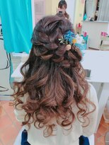 ヘアセットサロン アッシュ 神戸三宮(Ash)&nbsp;ドライフラワー×リボン☆ハーフアップ