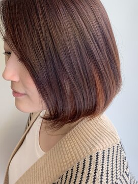 モク 神戸元町店(MOK) ピンクベージュ ボブ