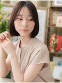黒髪くすみカラーセンターパート小顔大人ボブa上尾20代30代40代