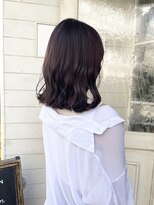 アミュレ(Amule)&nbsp;ラベンダーグレージュ切りっぱなしボブ波巻き梅ヶ丘東松原美容室