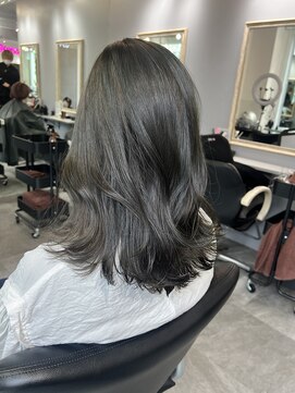 アソビセカンド 原宿(ASOBI 2nd) 透け感オリーブグレージュ　20代/30代/ブリーチなし