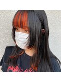 #インナーカラー #オレンジ #カラー #ケアブリーチ #髪質改善