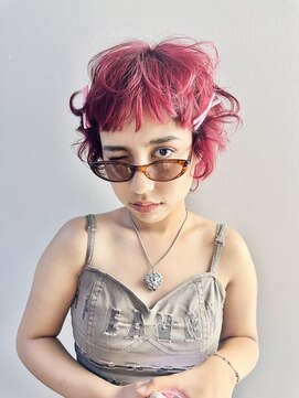 クク(QUQU) レッドカーリーショート