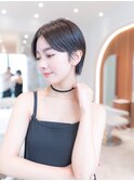 20代30代大人かわいい/斜めバング/グレージュカラー/小顔/前髪