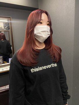 ボアップ 京橋店(boappu) #レッドカラー#赤系カラー#ブリーチカラー#暖色カラー#レイヤー