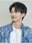 爽やかアップバングワックス揉み込むだけスタイリング簡単パーマ