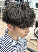 波巻きパーマスパイラルパーマツイストパーマメンズマッシュ横浜